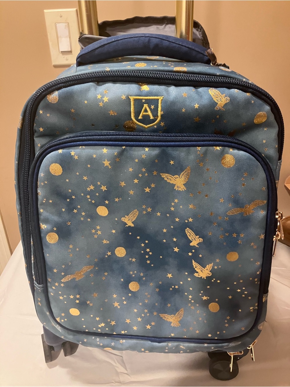 NWT PB Teen Harry Potter Enchanted Night Sky Carry On Duffel Set Monogram A - Picture 3 of 16